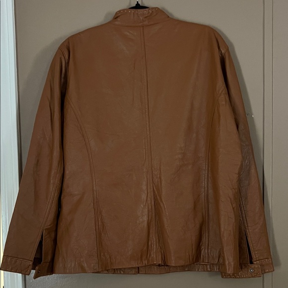 Chico's Tan Leather Jacket - Picture 4 of 8
